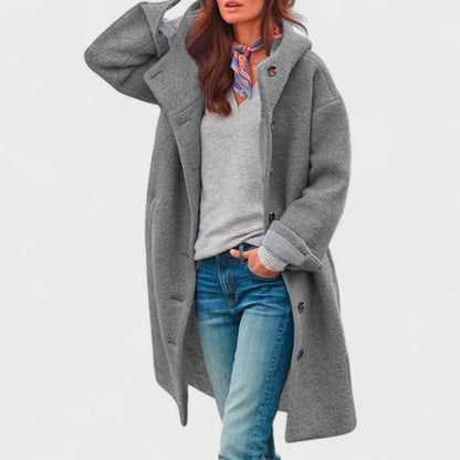 Women's Wool Look Jacket with Collar and Pockets - image 4