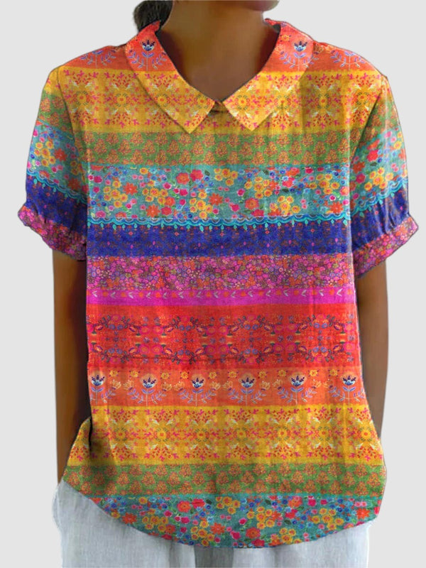 MARA | FLORAL STRIPED T-SHIRT