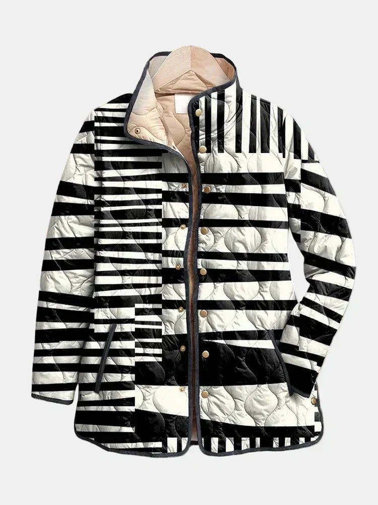 DELACROIX | Graphic Striped Quilted Jacket Véronique