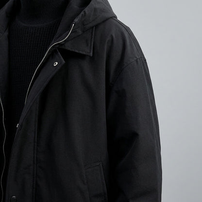 Men's Long Hooded Overcoat with Full Zip - image 8