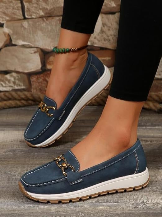 ELLA - Buckle Flat Wedge Loafers