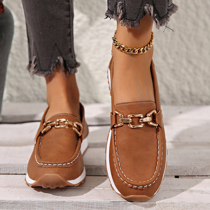 ELLA - Buckle Flat Wedge Loafers