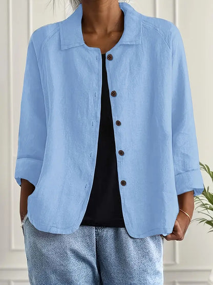 Women's Classic Shirt Style Layering Top - image 1