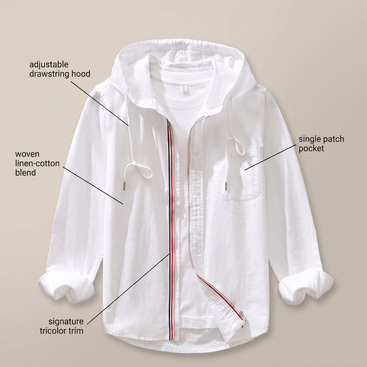 Men's Linen Look Hoodie - image 4