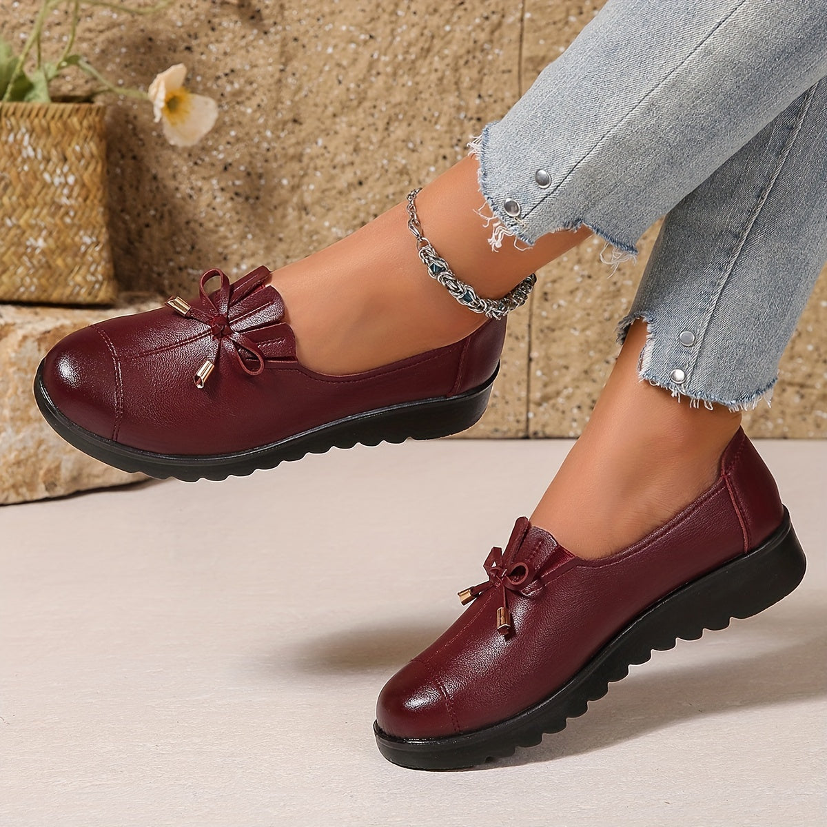 ROSALIE - Bow Slip-On Loafers