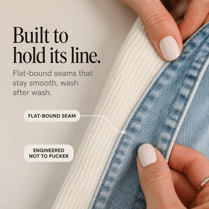 Women's Ribbed Knit Longline Coat with Denim Look Panels and Lapels - image 4