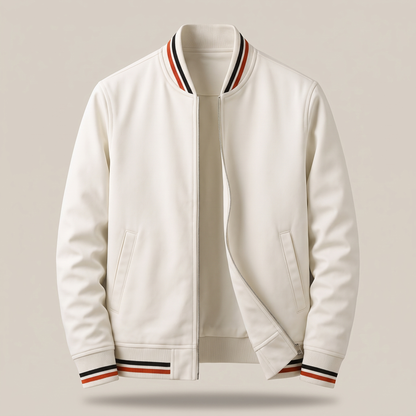 Men's Zip-Up Jacket with Contrast Striped Rib Trims - image 5