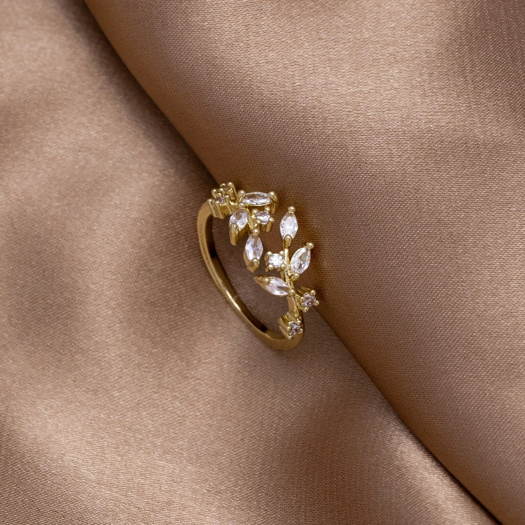 Women's Gold-Tone Crystal Vine Ring - image 4