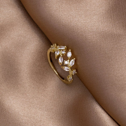 Women's Gold-Tone Crystal Vine Ring - image 4