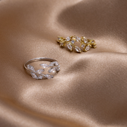 Women's Gold-Tone Crystal Vine Ring - image 3