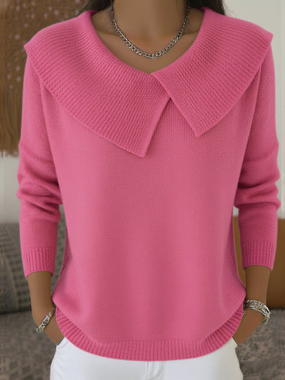 Soledad | Warm Jersey with Turned-Down Collar