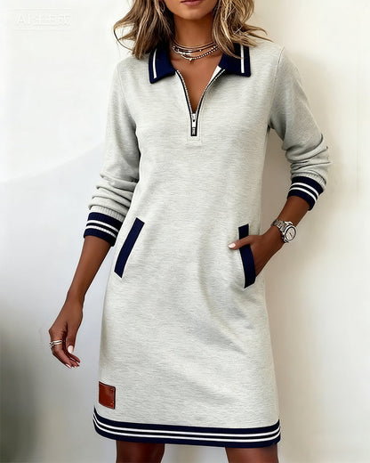 Women's Long Sleeve Half-Zip Dress - image 4