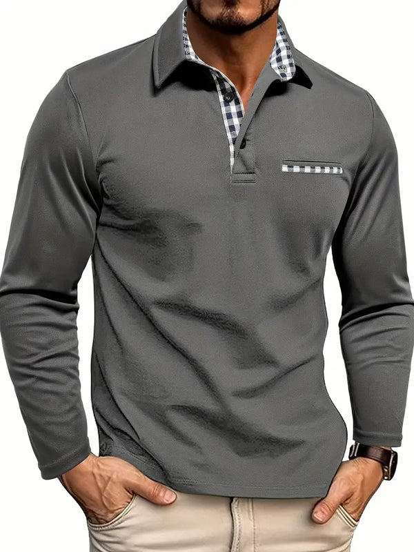 Men's Long Sleeve Polo Shirt - image 1