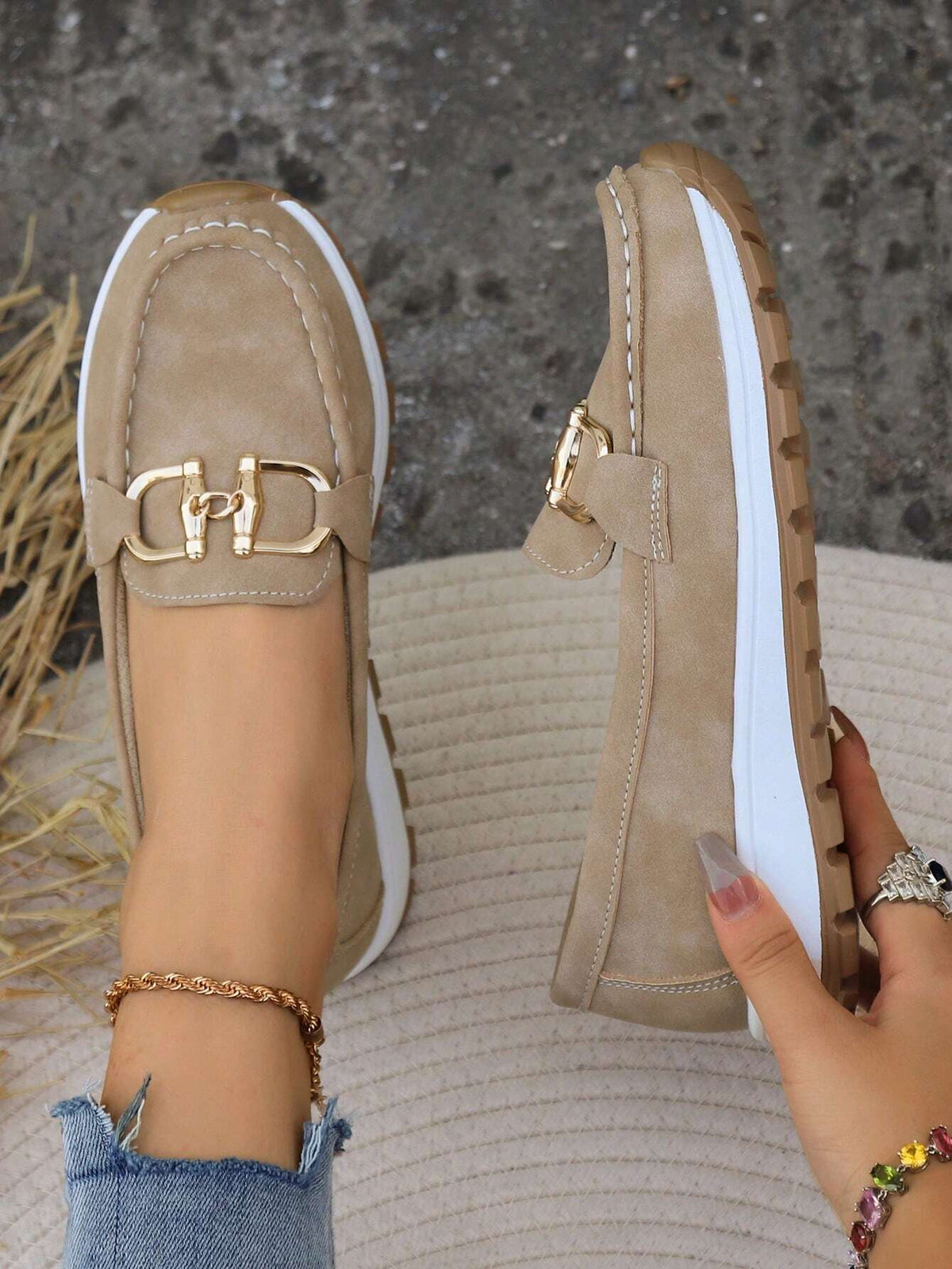 Daniela | Women's Moccasins with Platform and Buckle