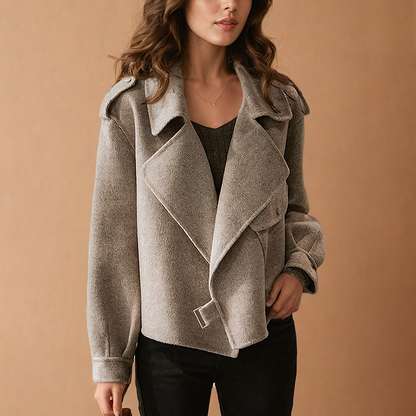 Women's Wool Look Jacket in Khaki - image 1