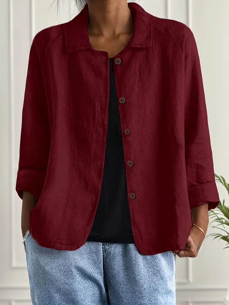 Women's Classic Shirt Style Layering Top - image 10
