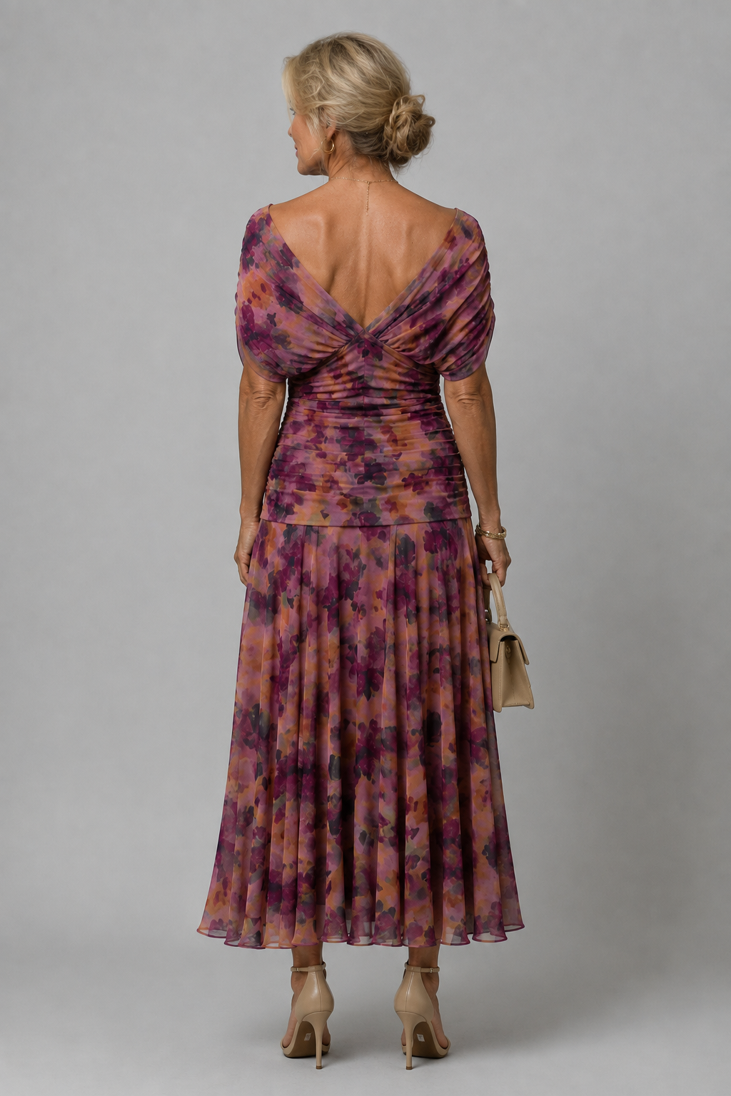 Ariane | Midi Dress with Draped Shoulders