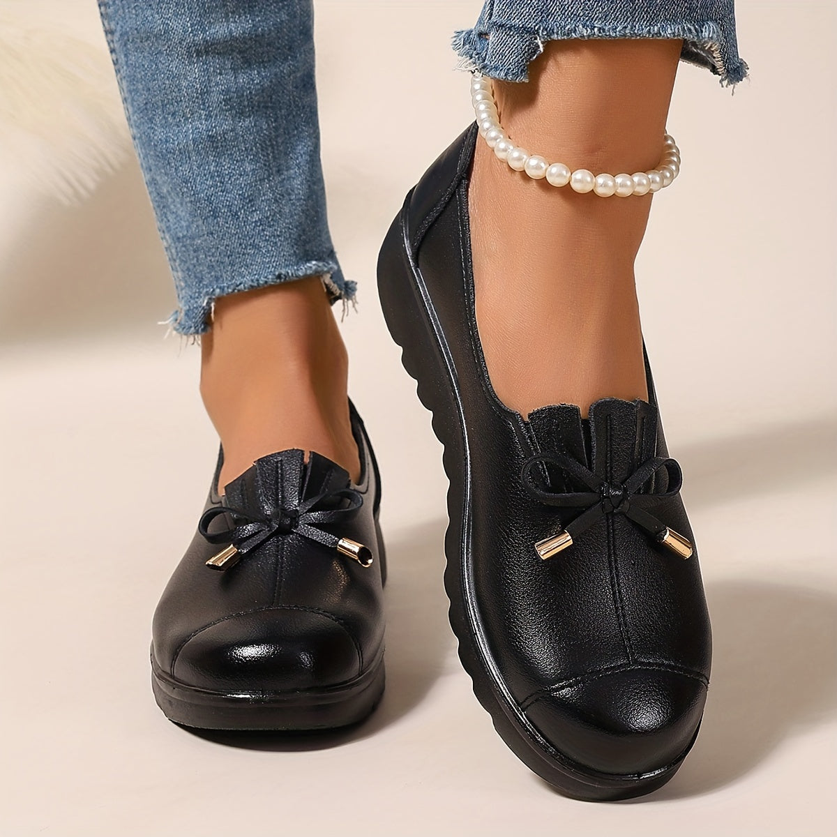 ROSALIE - Bow Slip-On Loafers