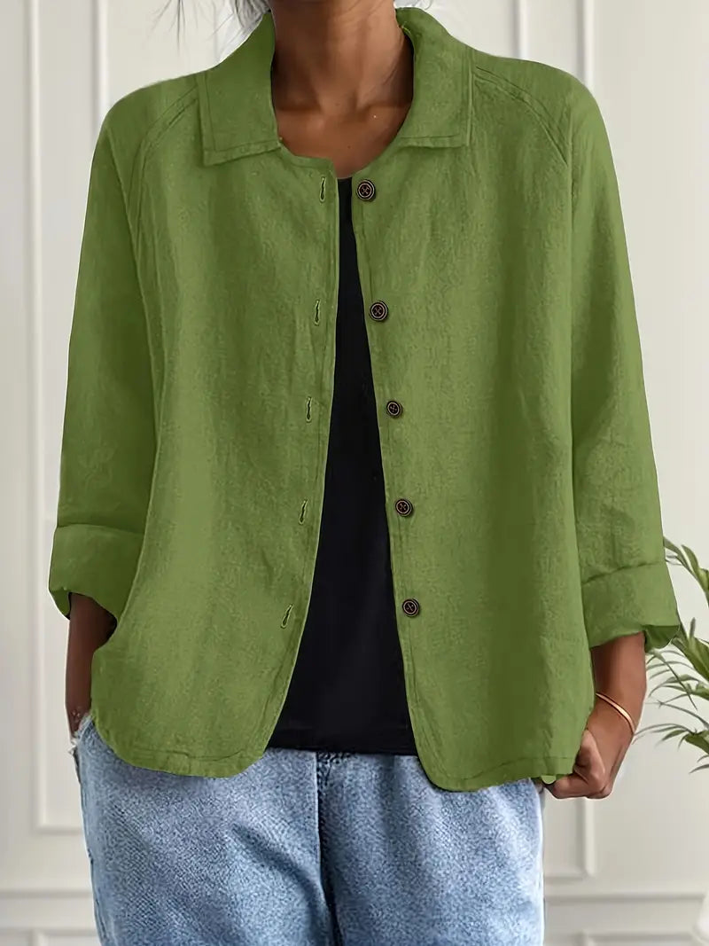 Women's Classic Shirt Style Layering Top - image 11