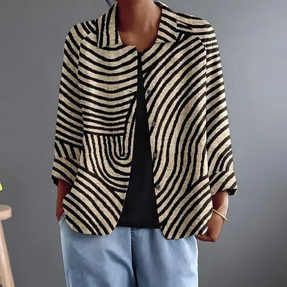 Hazel | Striped Open-Front Blazer