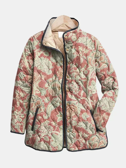 DELACROIX | Quilted Damas Jacket Terracotta Pauline