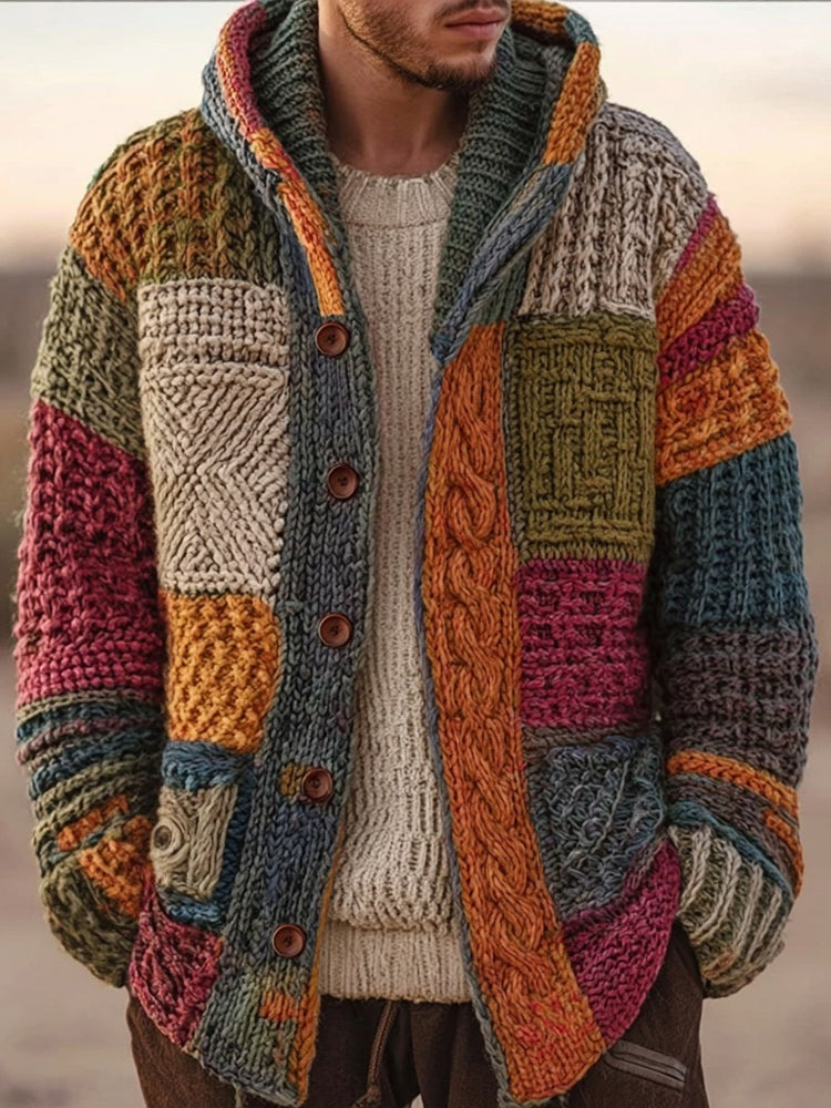 Men's Hooded Knit Cardigan - image 1