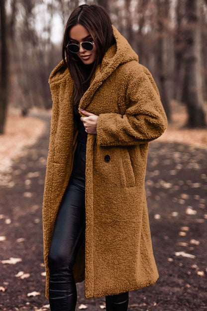 Women's Knee-Length Hooded Coat - image 5
