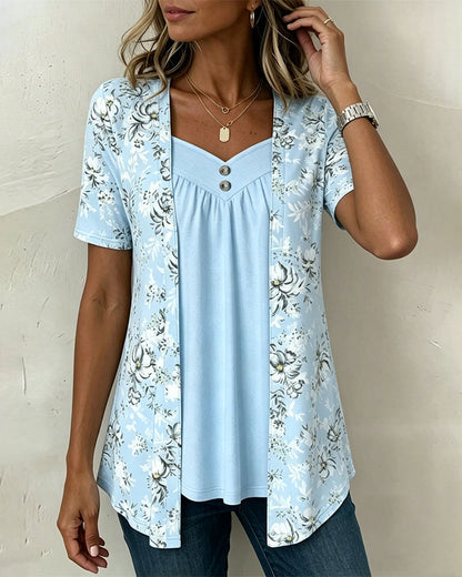 APRIL | FLORAL TWO-PIECE LOOK T-SHIRT