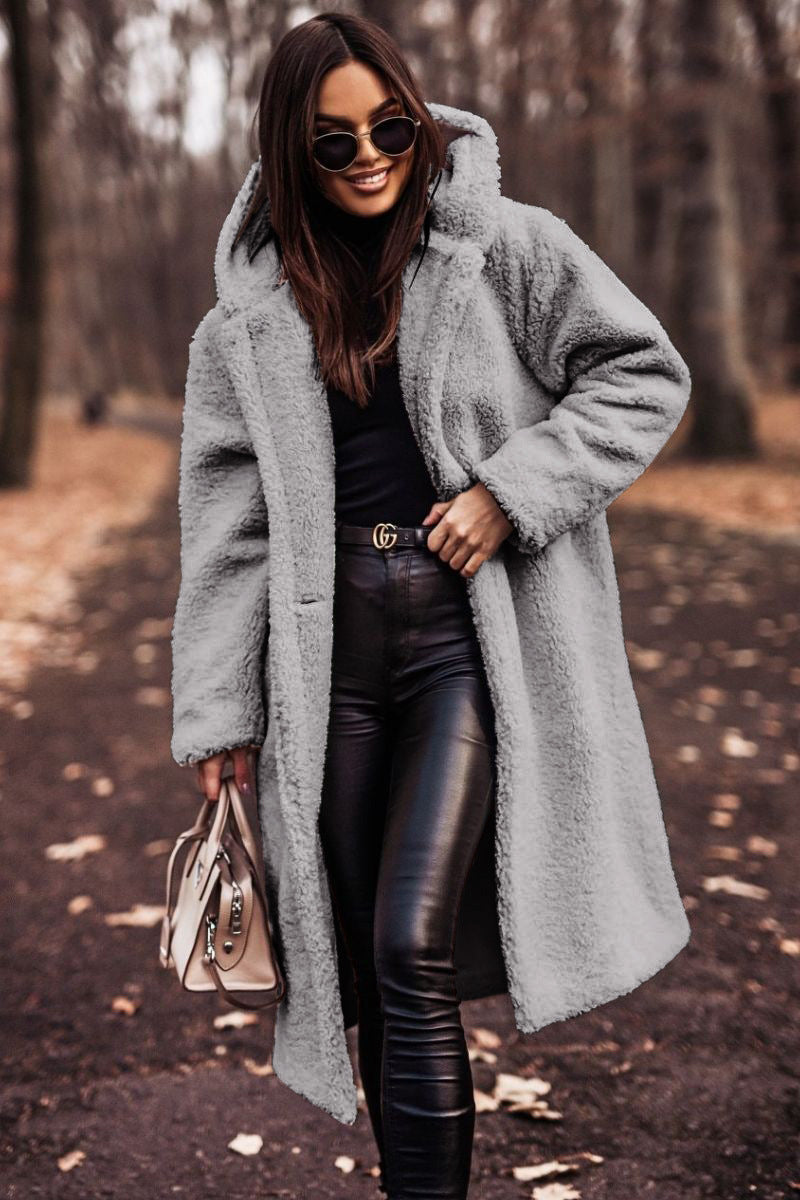 Women's Knee-Length Hooded Coat - image 7