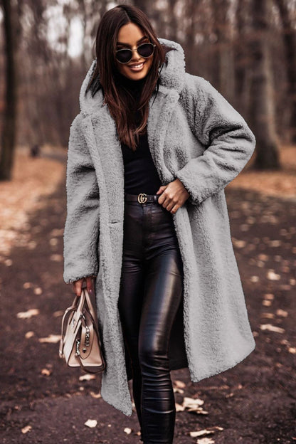 Women's Knee-Length Hooded Coat - image 7