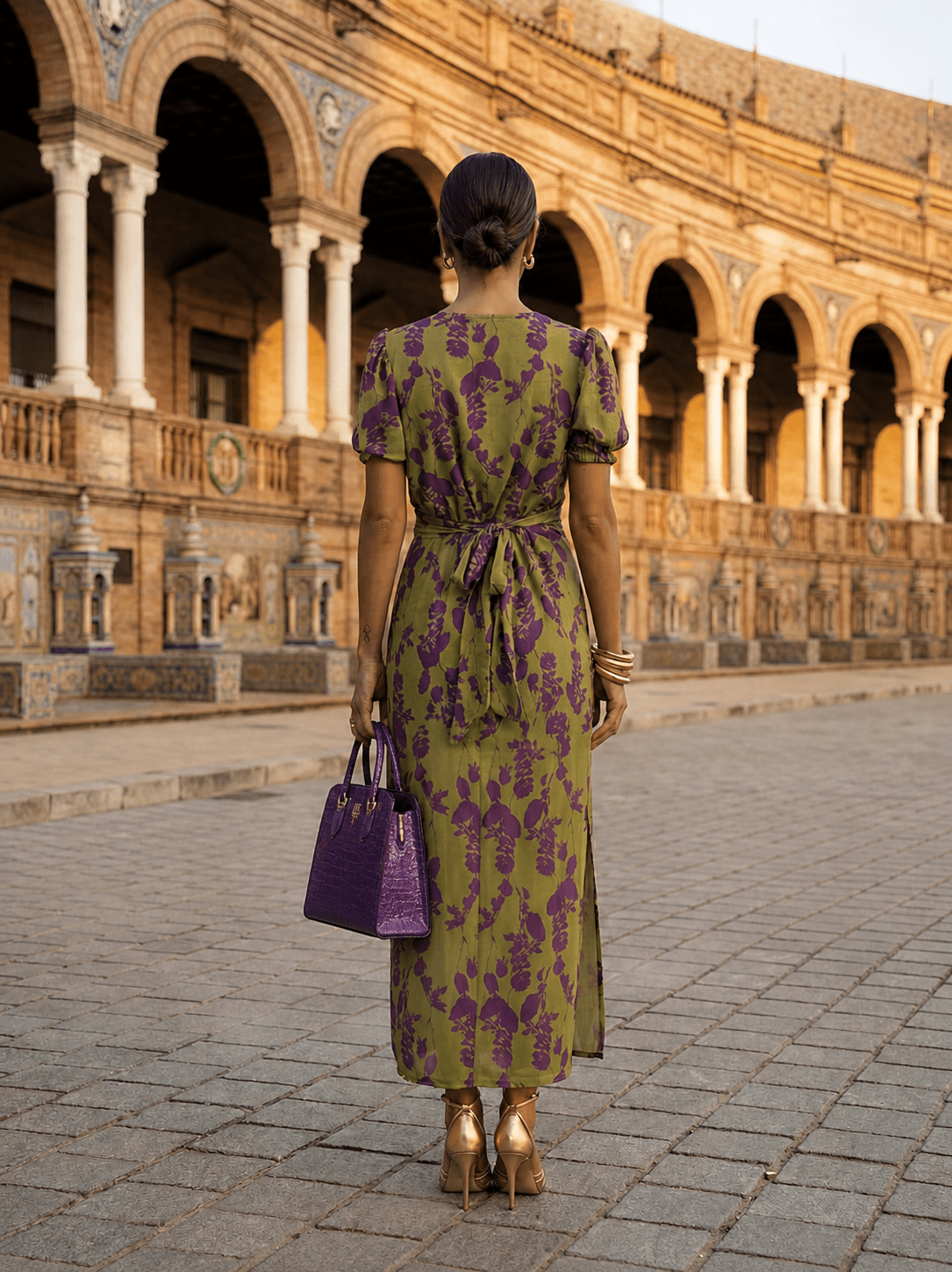 Daniela™ | Floral Maxi Dress with Flowing Draping