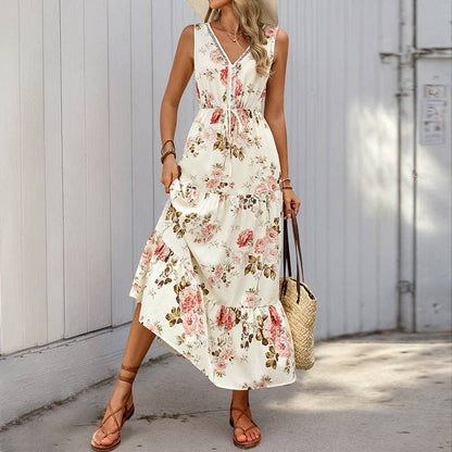 Floral Sleeveless Maxi Dress
