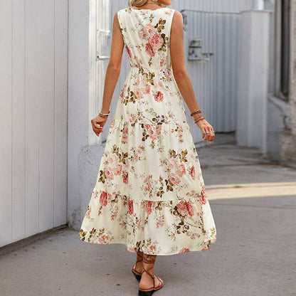 Floral Sleeveless Maxi Dress