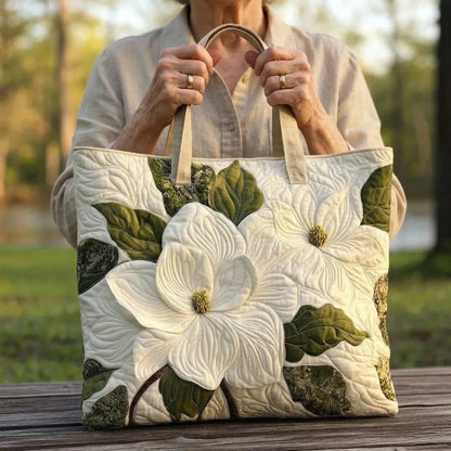 Padded Artisan Bag - Elegant White Lilies