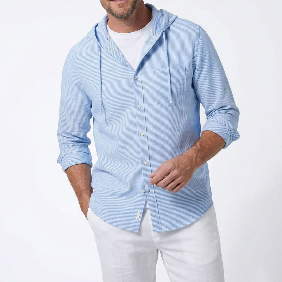 Men's Linen Look Pullover Hoodie - image 9