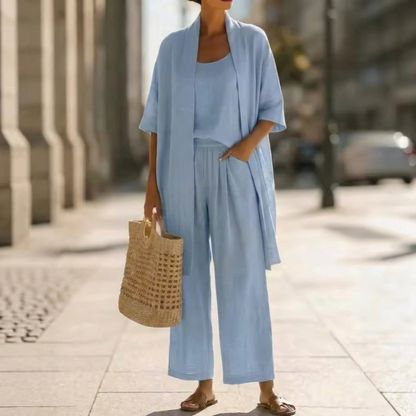 Women's Linen Look Three-Piece Set - image 1