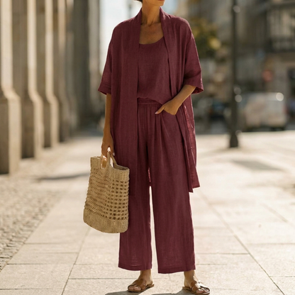 Women's Linen Look Three-Piece Set - image 5