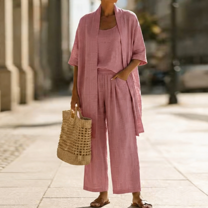 Women's Linen Look Three-Piece Set - image 6