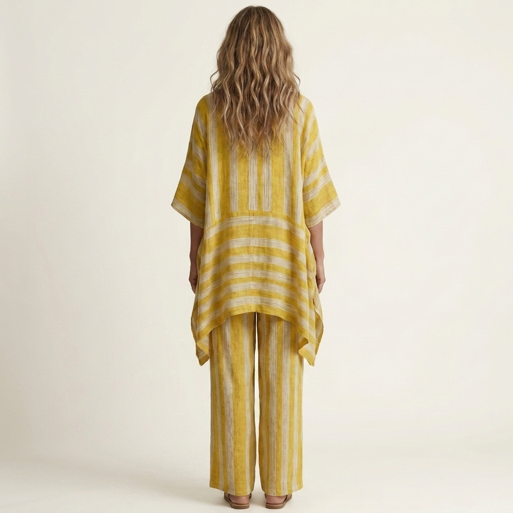 Alessia | Two-Piece Cotton-Linen Striped Set in 5 Colours