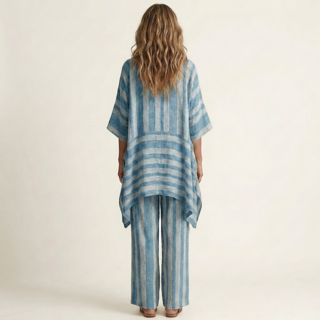 Alessia | Two-Piece Cotton-Linen Striped Set in 5 Colours