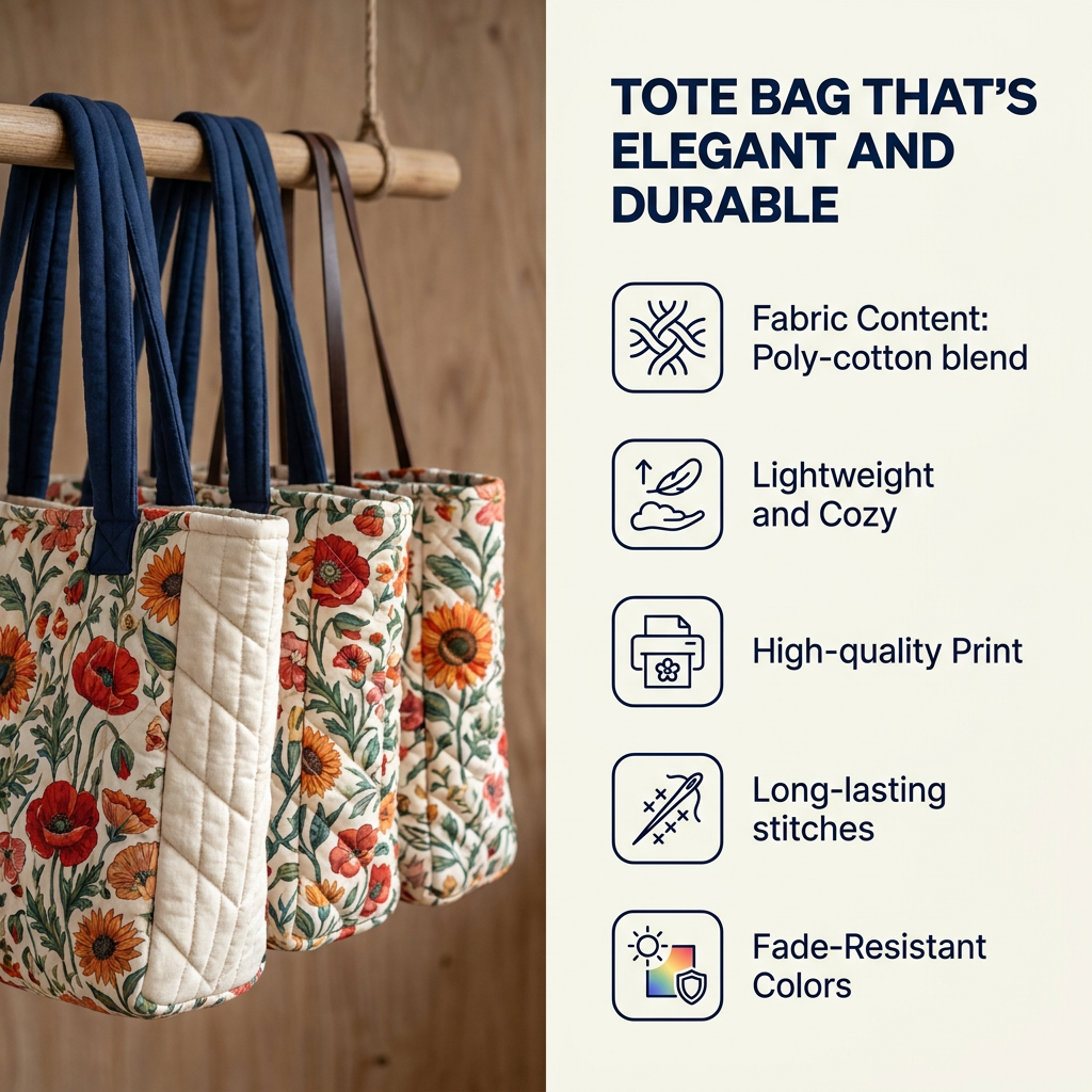 Women's Quilted Tote Bag with Highland Cow Floral Print - image 2