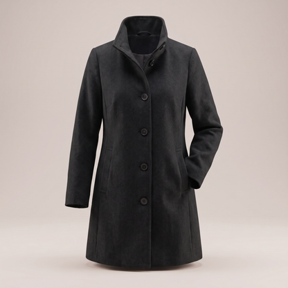 Women's Wool Look Straight Cut Coat with Button Front - image 11