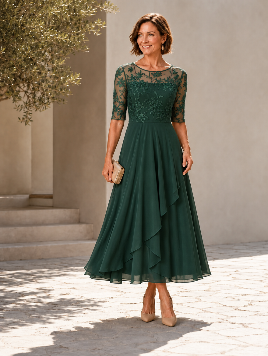 Rosa | Lace Midi Dress