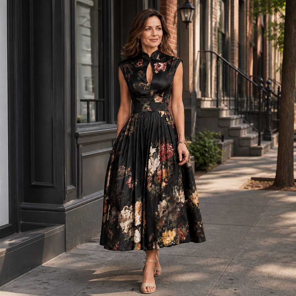 Mia | Keyhole Pleated