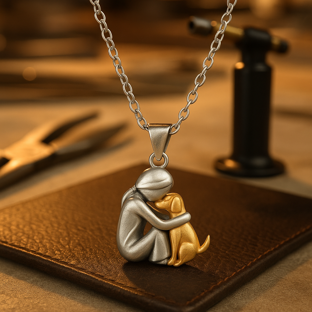 Unisex Hug Pendant Necklace - image 1