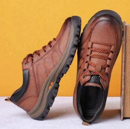 Men's Leather Look Casual Shoes with Grain Texture Upper - image 7