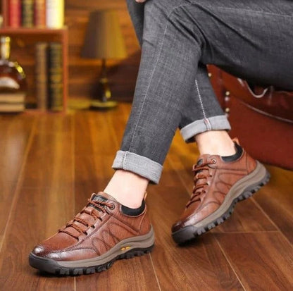 Men's Leather Look Casual Shoes with Grain Texture Upper - image 8