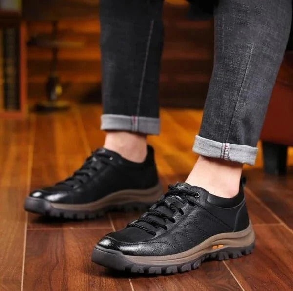 Men's Leather Look Casual Shoes with Grain Texture Upper - image 9