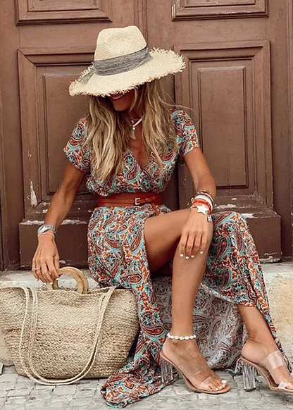 Joselin™ – Long Bohemian Dress with Belt