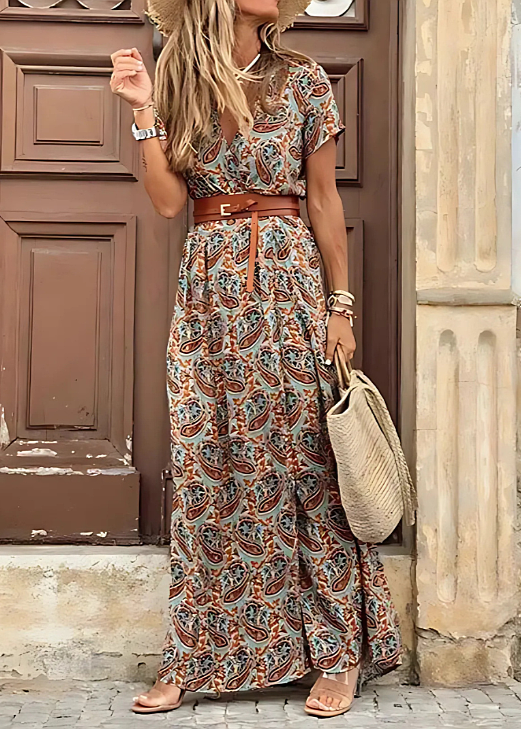 Joselin™ – Long Bohemian Dress with Belt